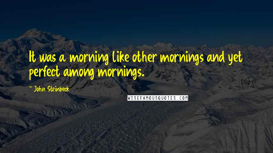 John Steinbeck Quotes: It was a morning like other mornings and yet perfect among mornings.