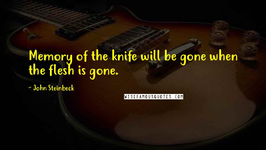 John Steinbeck Quotes: Memory of the knife will be gone when the flesh is gone.