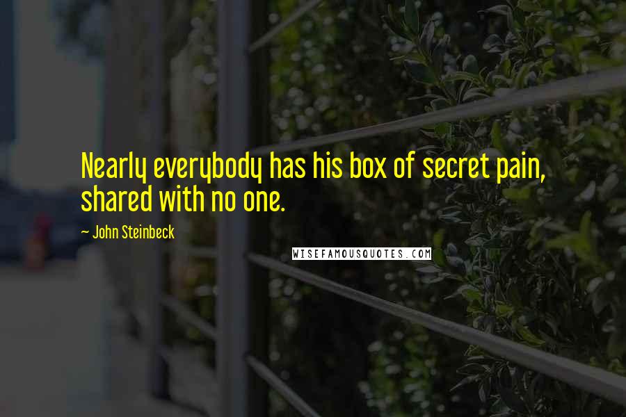 John Steinbeck Quotes: Nearly everybody has his box of secret pain, shared with no one.