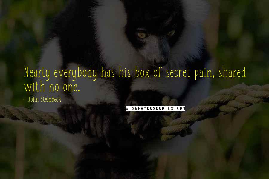 John Steinbeck Quotes: Nearly everybody has his box of secret pain, shared with no one.