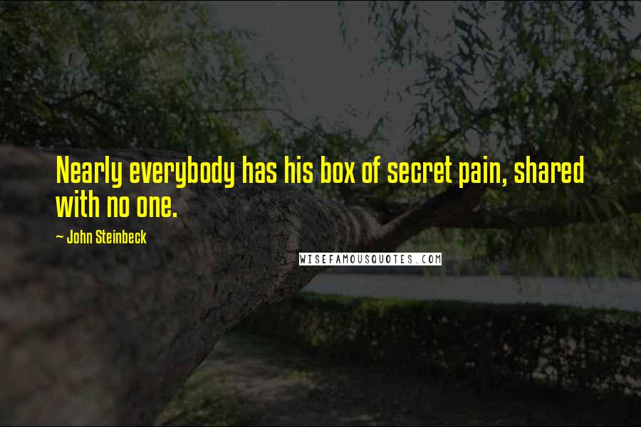 John Steinbeck Quotes: Nearly everybody has his box of secret pain, shared with no one.