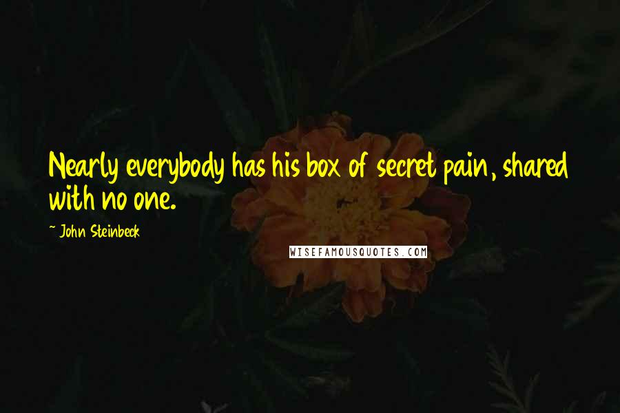 John Steinbeck Quotes: Nearly everybody has his box of secret pain, shared with no one.