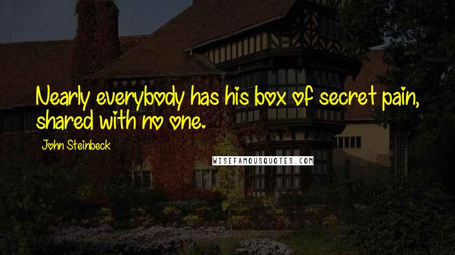John Steinbeck Quotes: Nearly everybody has his box of secret pain, shared with no one.
