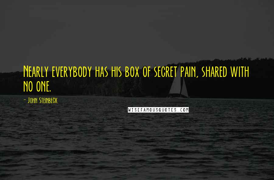 John Steinbeck Quotes: Nearly everybody has his box of secret pain, shared with no one.