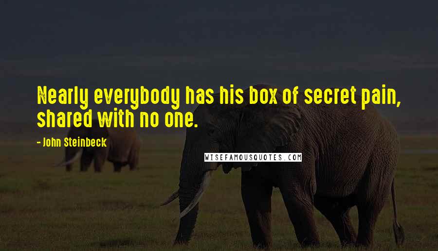 John Steinbeck Quotes: Nearly everybody has his box of secret pain, shared with no one.