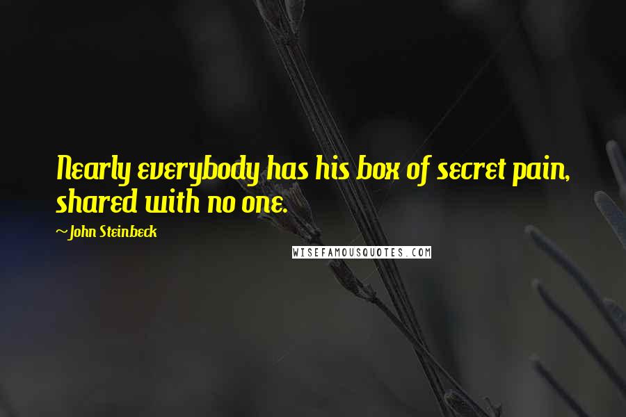 John Steinbeck Quotes: Nearly everybody has his box of secret pain, shared with no one.