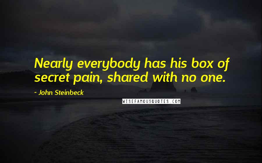 John Steinbeck Quotes: Nearly everybody has his box of secret pain, shared with no one.