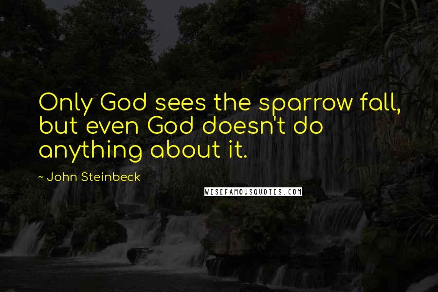 John Steinbeck Quotes: Only God sees the sparrow fall, but even God doesn't do anything about it.