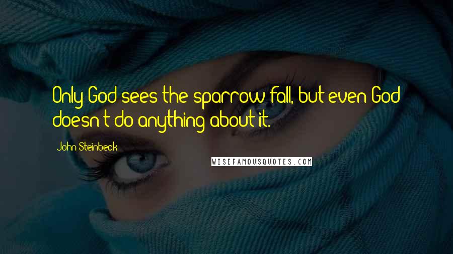 John Steinbeck Quotes: Only God sees the sparrow fall, but even God doesn't do anything about it.