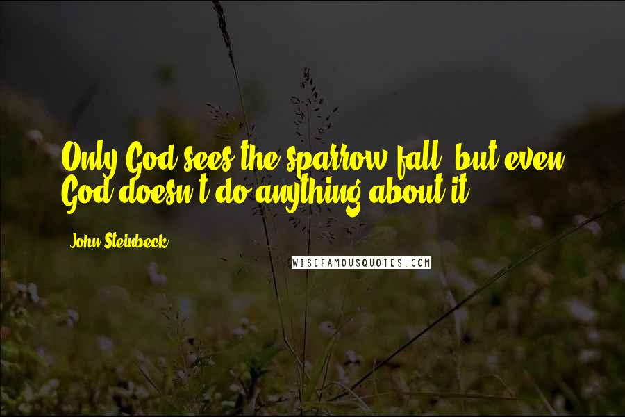 John Steinbeck Quotes: Only God sees the sparrow fall, but even God doesn't do anything about it.