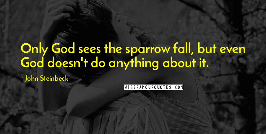 John Steinbeck Quotes: Only God sees the sparrow fall, but even God doesn't do anything about it.