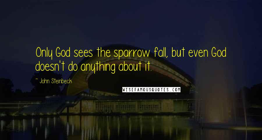 John Steinbeck Quotes: Only God sees the sparrow fall, but even God doesn't do anything about it.