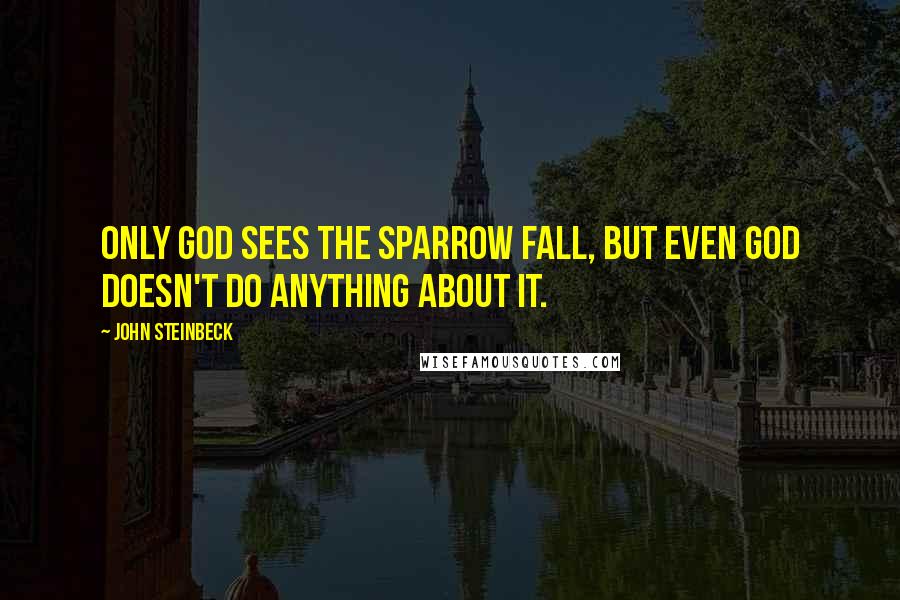John Steinbeck Quotes: Only God sees the sparrow fall, but even God doesn't do anything about it.