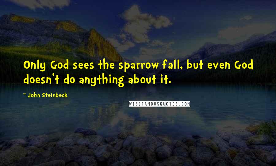 John Steinbeck Quotes: Only God sees the sparrow fall, but even God doesn't do anything about it.