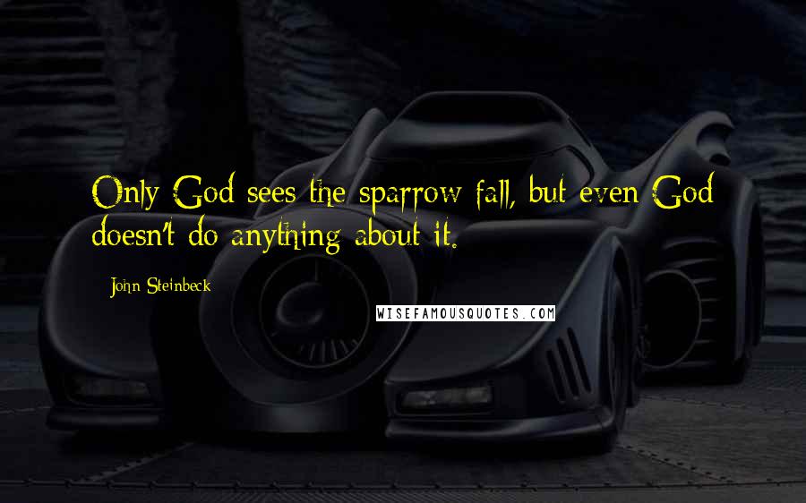 John Steinbeck Quotes: Only God sees the sparrow fall, but even God doesn't do anything about it.