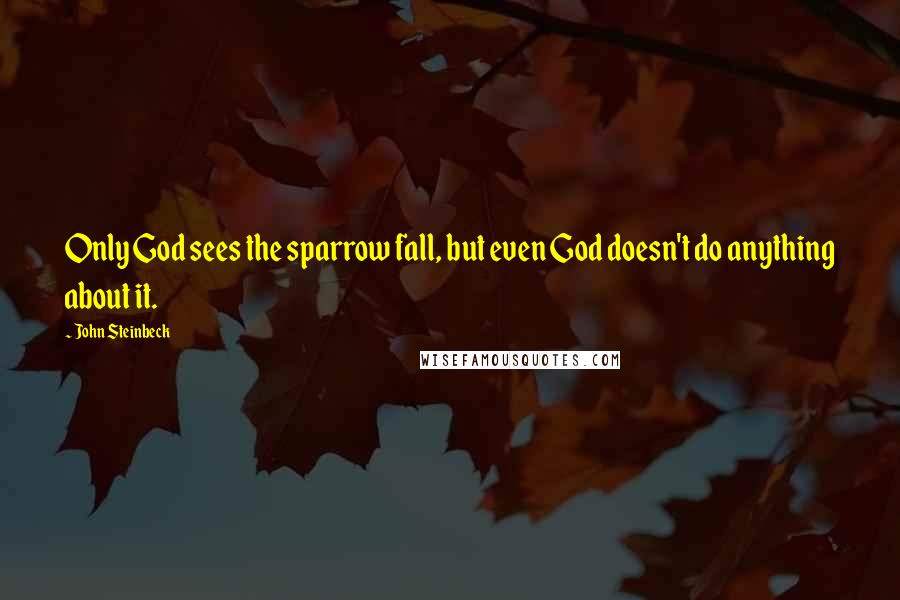 John Steinbeck Quotes: Only God sees the sparrow fall, but even God doesn't do anything about it.
