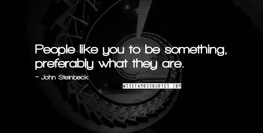 John Steinbeck Quotes: People like you to be something, preferably what they are.