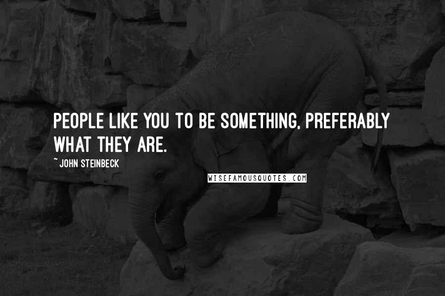 John Steinbeck Quotes: People like you to be something, preferably what they are.