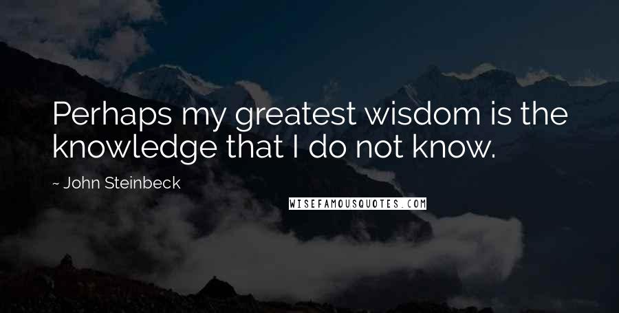 John Steinbeck Quotes: Perhaps my greatest wisdom is the knowledge that I do not know.