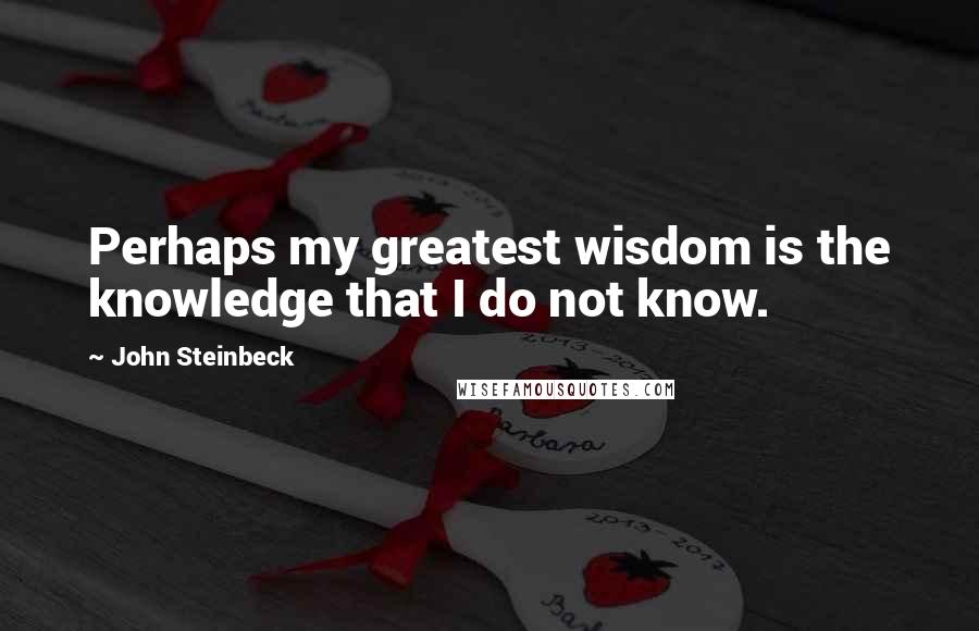 John Steinbeck Quotes: Perhaps my greatest wisdom is the knowledge that I do not know.