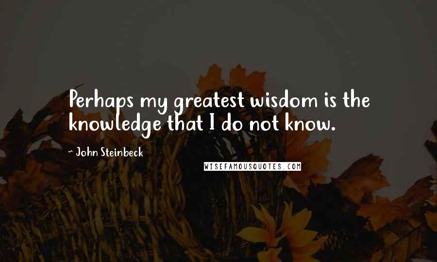 John Steinbeck Quotes: Perhaps my greatest wisdom is the knowledge that I do not know.