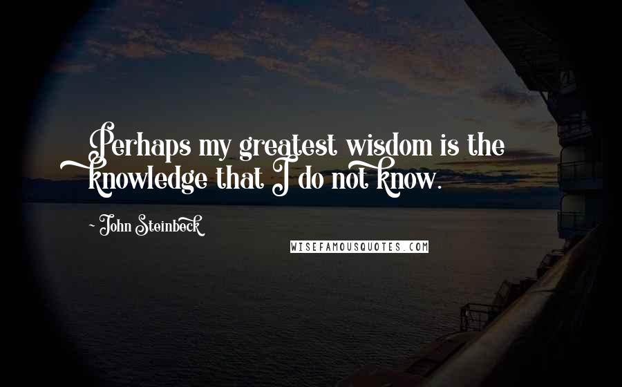 John Steinbeck Quotes: Perhaps my greatest wisdom is the knowledge that I do not know.