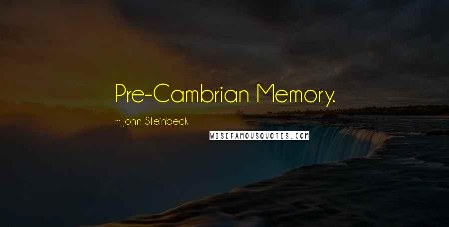 John Steinbeck Quotes: Pre-Cambrian Memory.