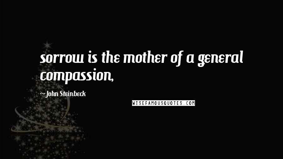 John Steinbeck Quotes: sorrow is the mother of a general compassion,