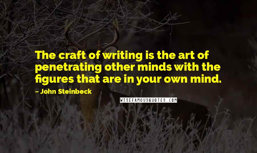 John Steinbeck Quotes: The craft of writing is the art of penetrating other minds with the figures that are in your own mind.