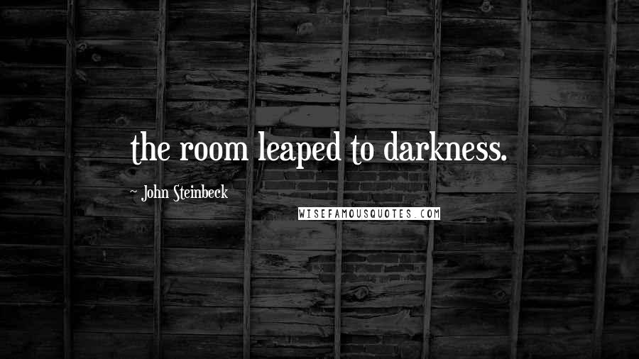 John Steinbeck Quotes: the room leaped to darkness.