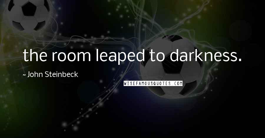 John Steinbeck Quotes: the room leaped to darkness.