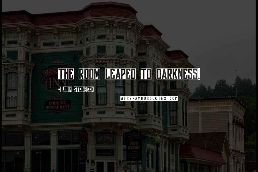 John Steinbeck Quotes: the room leaped to darkness.