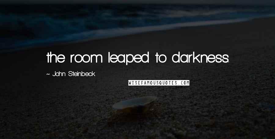 John Steinbeck Quotes: the room leaped to darkness.