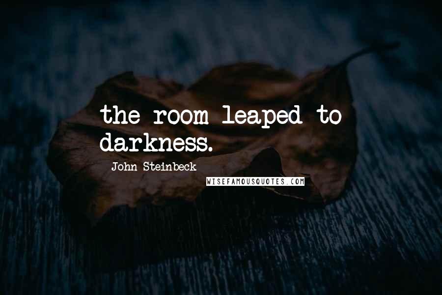 John Steinbeck Quotes: the room leaped to darkness.