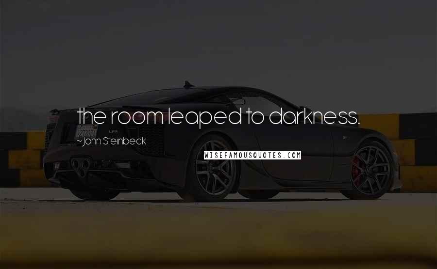John Steinbeck Quotes: the room leaped to darkness.