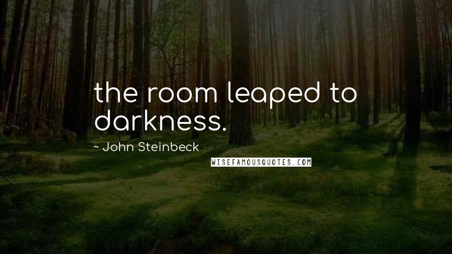 John Steinbeck Quotes: the room leaped to darkness.