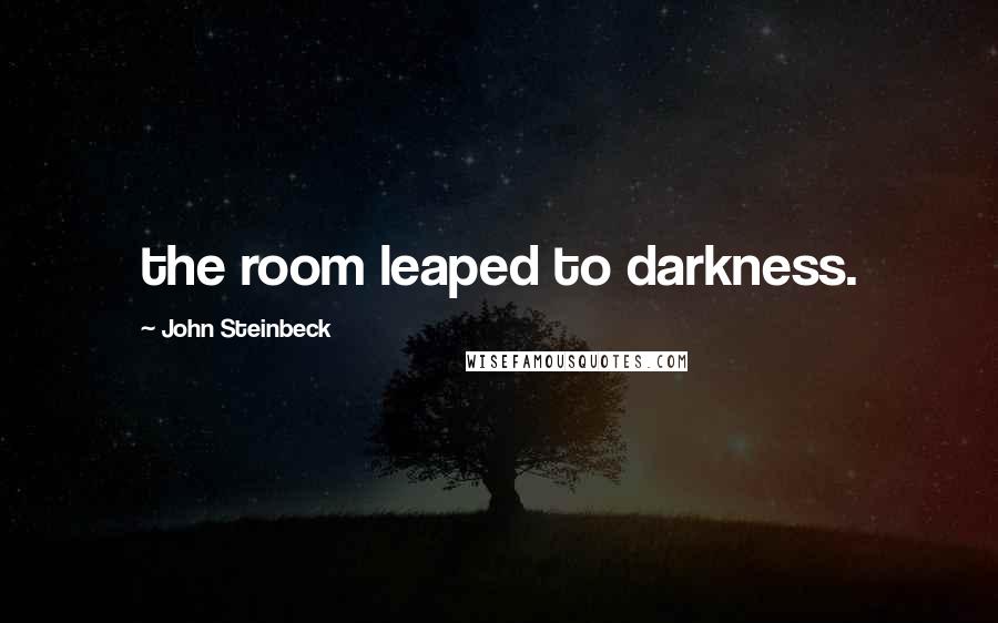 John Steinbeck Quotes: the room leaped to darkness.