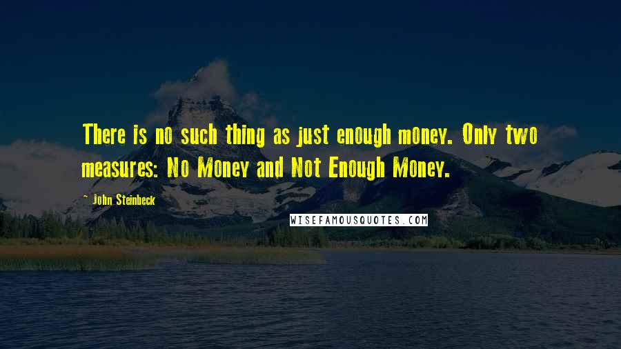 John Steinbeck Quotes: There is no such thing as just enough money. Only two measures: No Money and Not Enough Money.