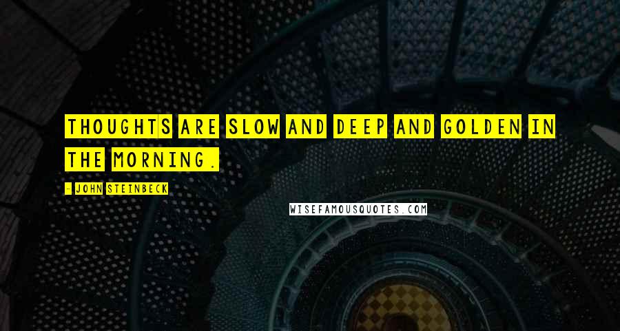 John Steinbeck Quotes: Thoughts are slow and deep and golden in the morning.