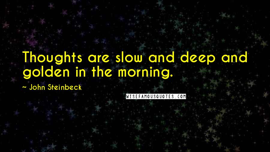 John Steinbeck Quotes: Thoughts are slow and deep and golden in the morning.