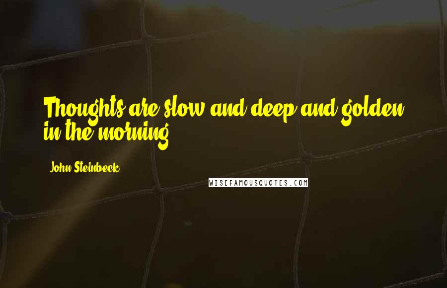 John Steinbeck Quotes: Thoughts are slow and deep and golden in the morning.