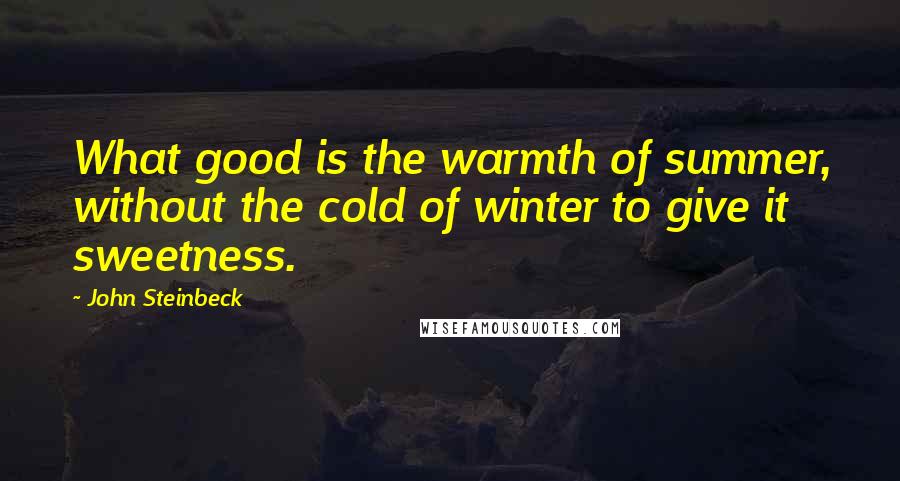 John Steinbeck Quotes: What good is the warmth of summer, without the cold of winter to give it sweetness.