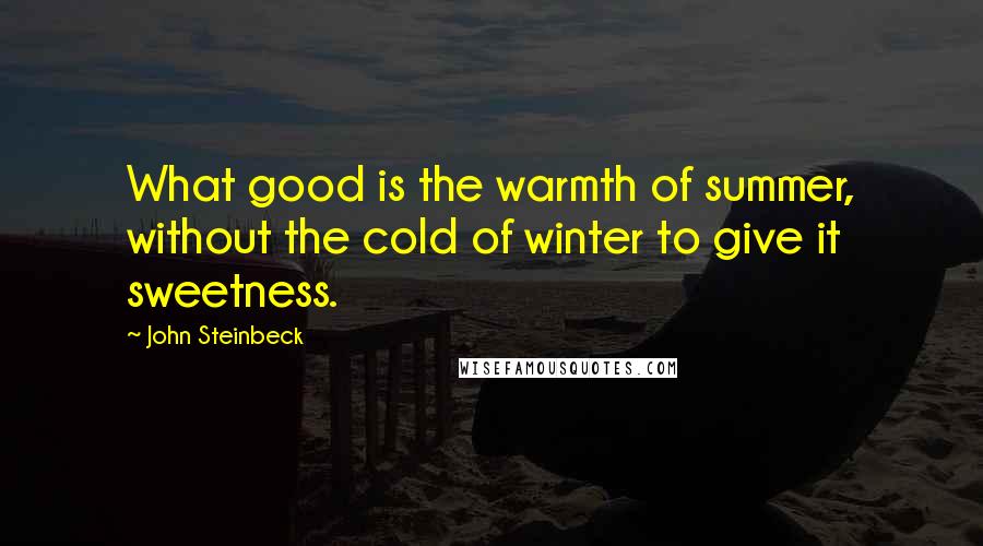 John Steinbeck Quotes: What good is the warmth of summer, without the cold of winter to give it sweetness.