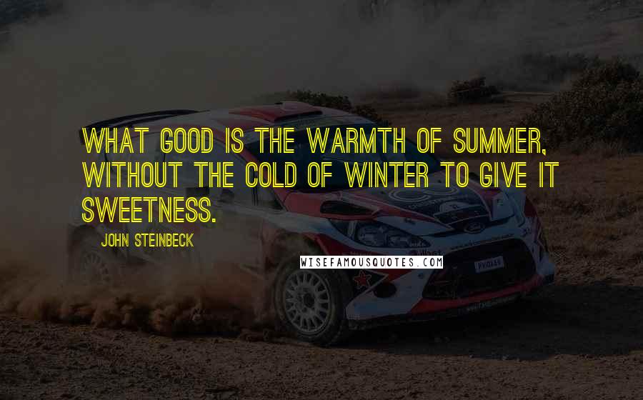 John Steinbeck Quotes: What good is the warmth of summer, without the cold of winter to give it sweetness.