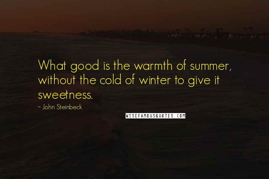 John Steinbeck Quotes: What good is the warmth of summer, without the cold of winter to give it sweetness.