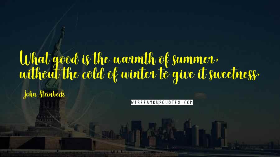 John Steinbeck Quotes: What good is the warmth of summer, without the cold of winter to give it sweetness.