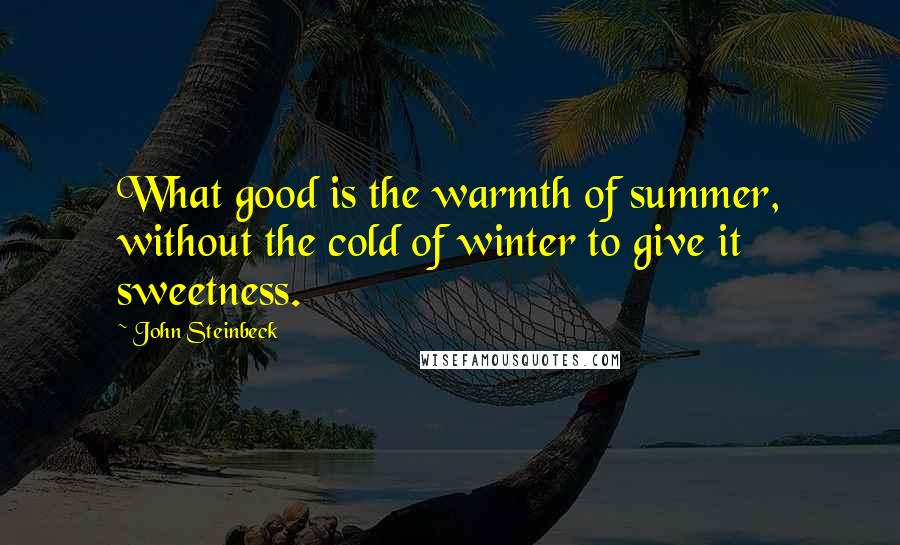 John Steinbeck Quotes: What good is the warmth of summer, without the cold of winter to give it sweetness.