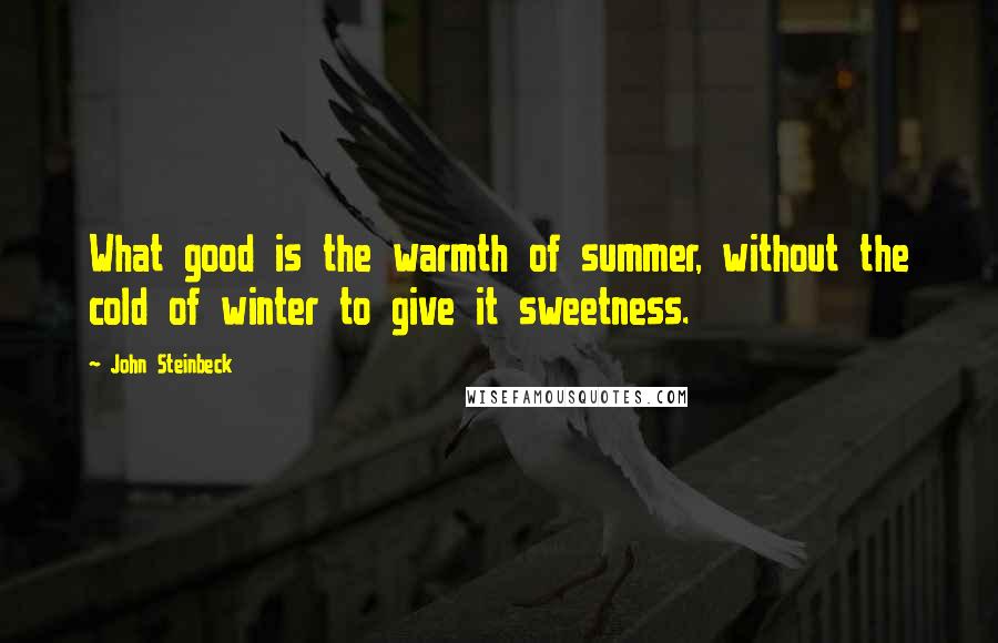 John Steinbeck Quotes: What good is the warmth of summer, without the cold of winter to give it sweetness.