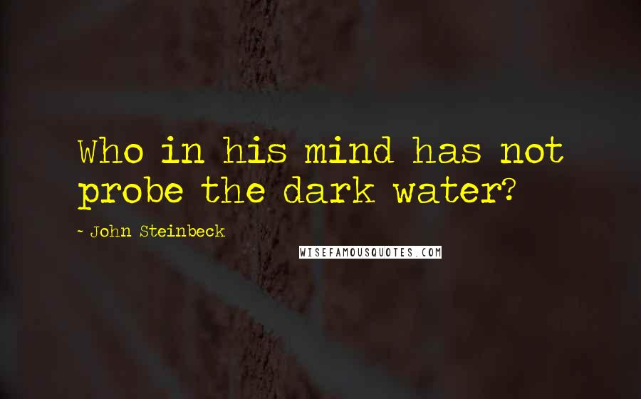 John Steinbeck Quotes: Who in his mind has not probe the dark water?