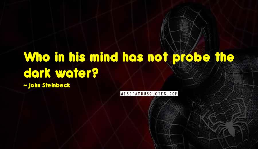 John Steinbeck Quotes: Who in his mind has not probe the dark water?